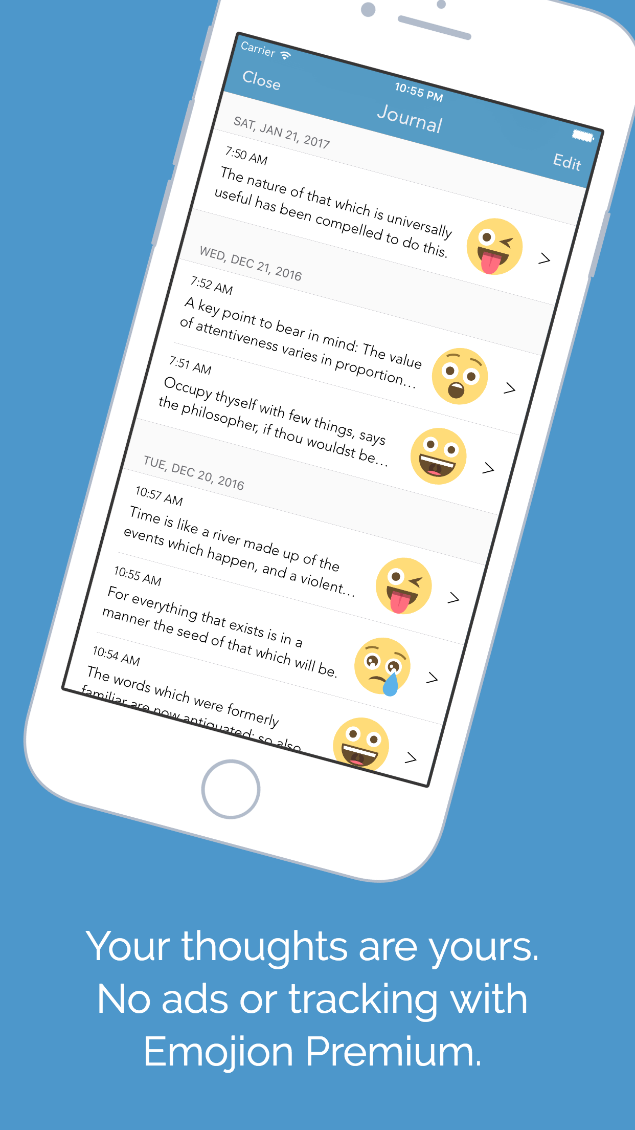 Emojion Journal screenshot